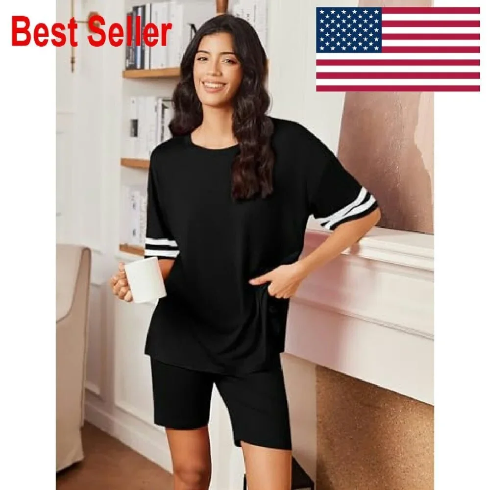 Oversized Lounge Set Biker Shorts Comfy Pajamas Y2K Chic Minimal Casual Wear